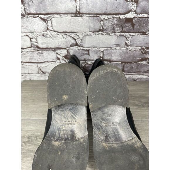 Madison et cie Blue Leather Combat Lace Up BuckleStrap Boots Women’s 36EU/6M US - Picture 8 of 16